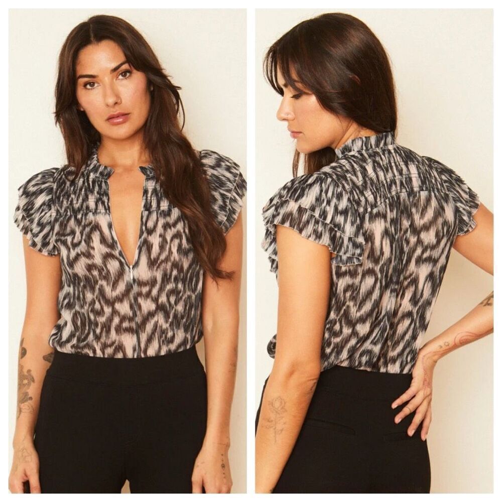 Caballero Collection Lara Top in Inky Ikat Size Small
